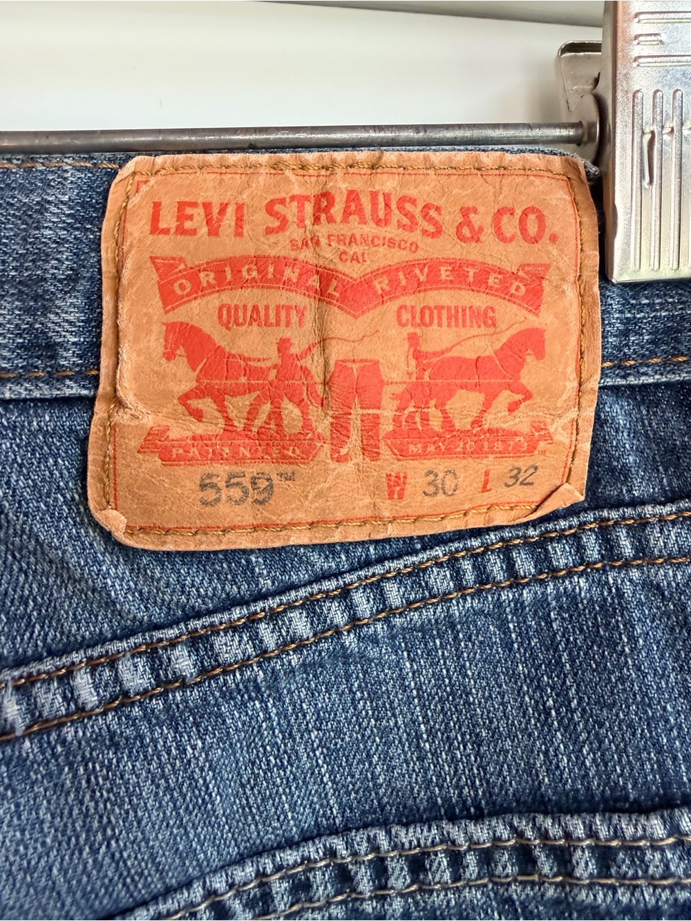 Levi's Straight-Leg Faded Blue Jeans